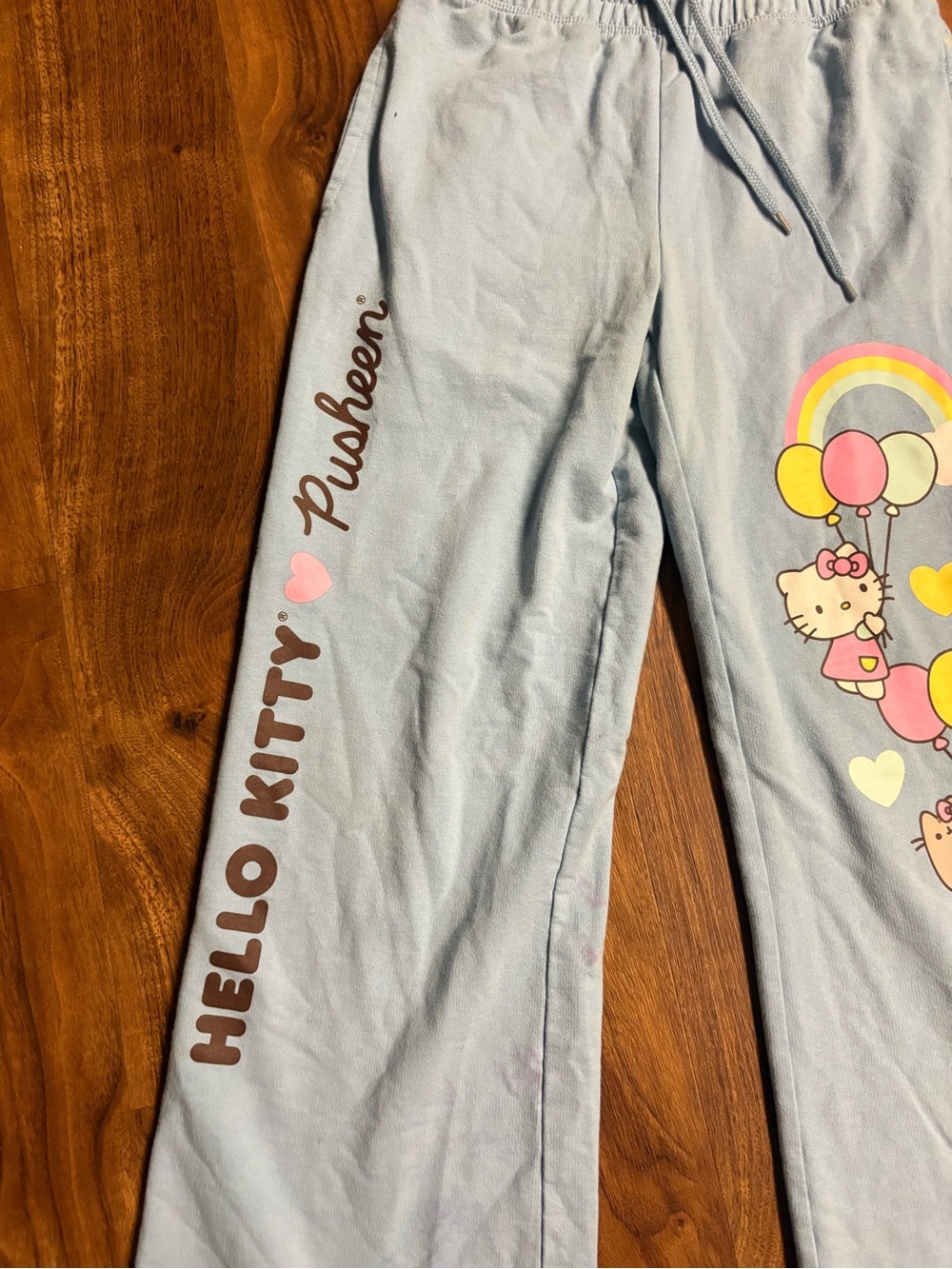 Hello Kitty Pastel Blue Pajama Bottoms with Balloon Print
